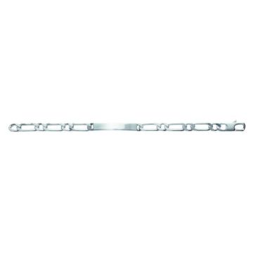 Identité homme - Brillaxis - Bracelet Brillaxis maille cheval argent rhodié - Couleur de la matière:Blanc Taille/Longueur:20 cm