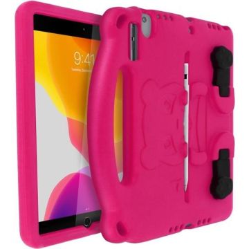 Coque iPad 2019 10.2 Enfant Panda Mousse EVA Antichocs Pieds Support Vidéo Rose
