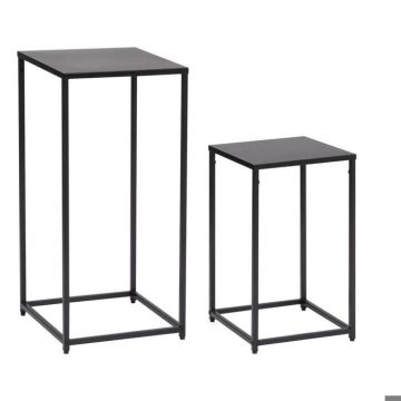 Lot de 2 Tables à Café Design "Gota" 74cm Noir