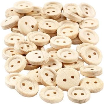 Boutons en bois non laqué. réf 403021