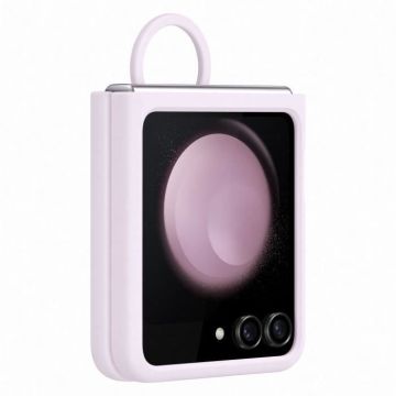 Coque SAMSUNG Z Flip5 en silicone avec anneau - Lavande