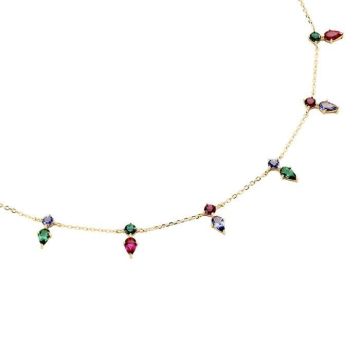 Collier - Agatha - Collier Agatha Astro argent doré pampilles oxydes - Couleur de la matière:Jaune Taille/Longueur:45 cm