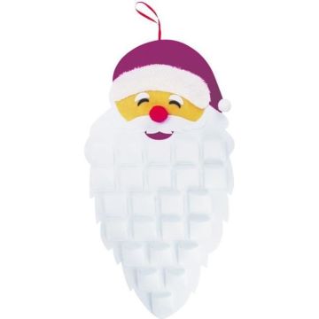 Calendrier de l'Avent feutrine Père Noël - MegaCrea DIY - 79x42 cm - Adulte - Mixte - Rouge