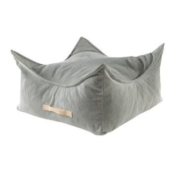 MeowBaby® Pouf pour Enfants, Carré, Velours Côtelé, Gris