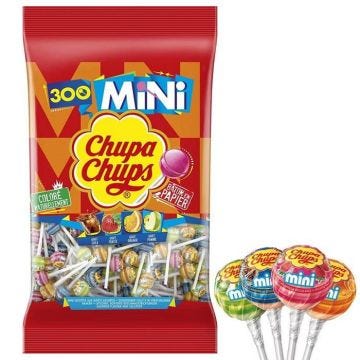 CHUPA CHUPS Poche de 300 mini sucettes classiques