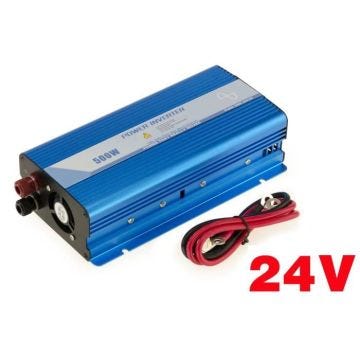 Inverseur 24V vers 220V PUR SINUS 500 WATTS (1000W en crête) - Prise 220V - PURE SINE WAVE