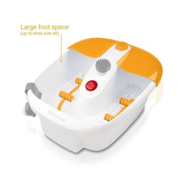 Medisana Bain de Pieds avec Massage de la Zone Réflexe des Pieds, Bain de Pieds avec fonction maintien de la température eau chaude