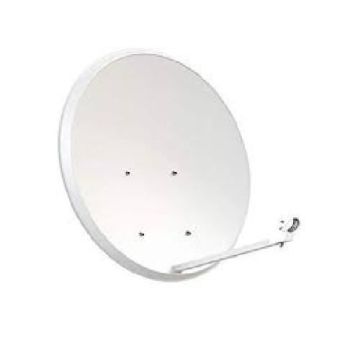 HDME Parabole Satellite Acier 65cm blanche avec support LNB idéal Astra Hotbird Eutelsat