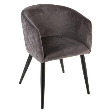 Chaise fauteuil en velours Gris Marlo - ATMOSPHERA - Contemporain - Avec accoudoirs - Pliant