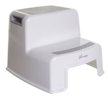 Tabouret marchepied - DREAMBABY - 2 Up - Antidérapant et texturé - Jusqu'à 80 kg pour les petits et les adultes - Gris