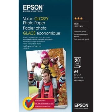 Papier photo - EPSON - Value - Brillant - A4 - 183 g/m² - 20 feuilles