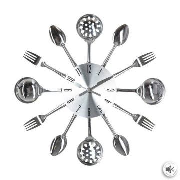 Atmosphera - Pendule Ustensiles - Diam. 38 cm - Argent