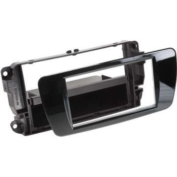 Adaptateur de façade 2-DIN avec vide poche Seat Ibiza 2008 > noir piano