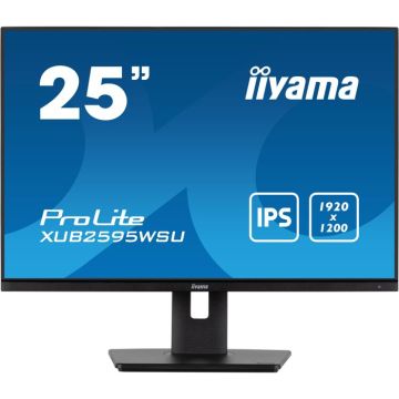 Moniteur IIYAMA 25'' IPS 4ms 16:10 1920x1200 VGA HDMI DisplayPort USB-HUB HAS 13cm Pied Pivot ULTRA MINCE/ XUB2595WSU-B5