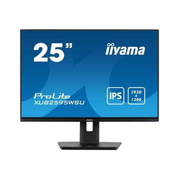 Moniteur IIYAMA 25'' IPS 4ms 16:10 1920x1200 VGA HDMI DisplayPort USB-HUB HAS 13cm Pied Pivot ULTRA MINCE/ XUB2595WSU-B5