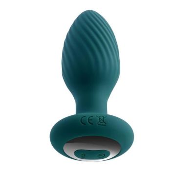 Plug Anal à Queue Tournante - Playboy - Turquoise - 7 Vitesses - Silicone Velouté
