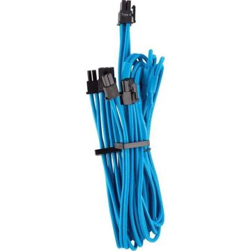 Câble PCIe - CORSAIR - Premium Individually Sleeved - 2 connecteurs - Type 4 - Bleu