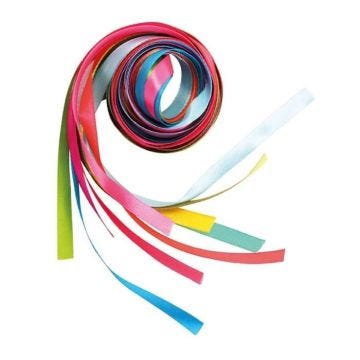 Ruban satin polyester 80 cm x 9 mm Assortiment de 10 couleurs - MegaCrea DIY Multicolore - Assort.