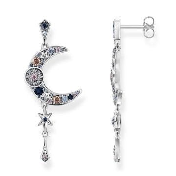 Boucles d'Oreilles femme - THOMAS SABO - Boucles d'oreilles Thomas Sabo Royalty Lune argent - Couleur de la matière:Blanc