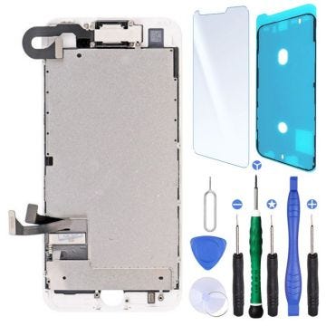 Ecran complet Remplacement pour iPhone 8 Blanc / Joint Ecran, Verre Trempe +Kit