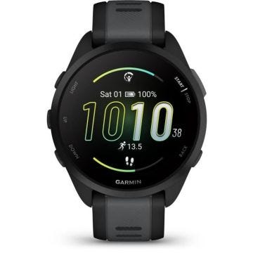 Montre GPS connectée - GARMIN - Forerunner 165 - 1,2" - Noir avec bracelet Noir et Gris