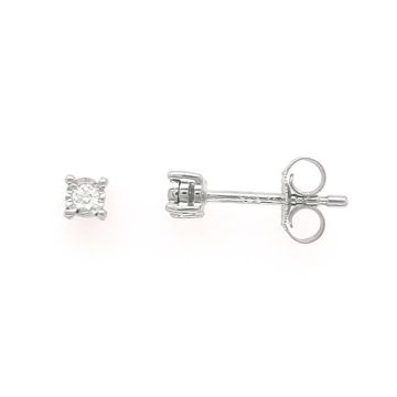 Boucles d'Oreilles femme - BRILLAXIS - Boucles d'oreilles Brillaxis diamant 0.05cts - Couleur de la matière:Blanc