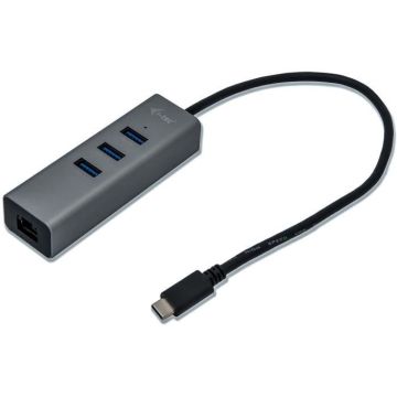 i-tec - USB-C Métal 3-Port USB HUB avec Gigabit Ethernet