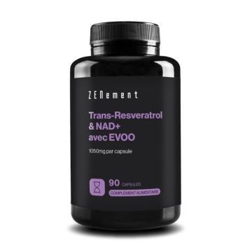 Trans-Resveratrol & NAD+ avec HOVE Bio 1050mg par capsule - 90 Capsules