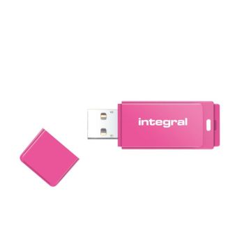Clé USB INTEGRAL NEON ROSE 128 GO - USB 2.0 - Capacité de stockage 128 Go - Couleur Rose