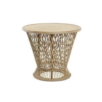 table d'appoint marron clair bambou (60 x 60 x 52 cm)