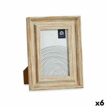 cadre photo verre doré bois marron plastique (6 unités)