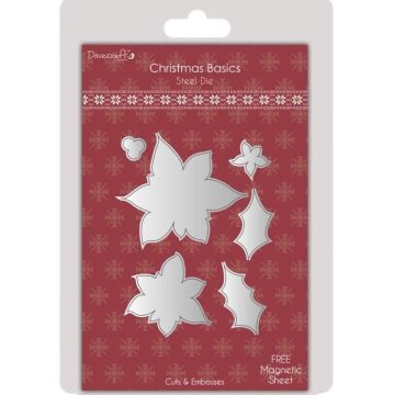 Matrice découpe (Die) Dovecraft Poinsettia de Noël 6 pièces - Dovecraft {couleur}