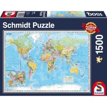 Puzzle Planisphère - SCHMIDT SPIELE - 1500 pièces - Voyage et cartes - Bleu - 12 ans