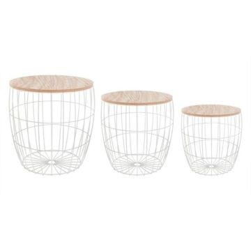 Tables basses gigognes - ATMOSPHERA - Style scandinave - Blanc - Rangement