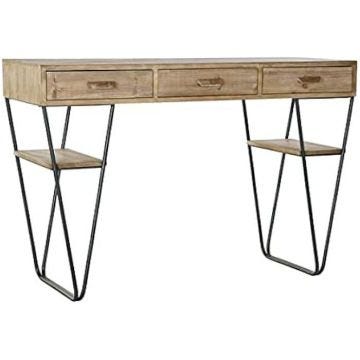 Console - HOME DECOR - Noir Métal Sapin - 120 x 43 x 78 cm - Meuble d'entrée - Multicolore