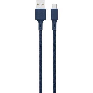 Câble Recyclable en coton USB A/micro USB 2 m 2.1A Bleu Just Green