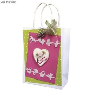 Ruban satin Motifs naissance Rose 4 mètres - Rayher