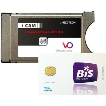 PACK Carte Prépayée Bis TV Panorama + Module PCMCIA Viaccess Neotion ACS 3.x
