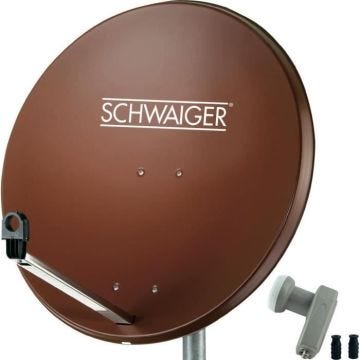 Parabole SAT 80 cm Schwaiger - Twin-LNB - Rouge