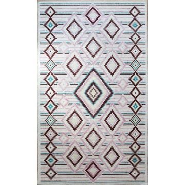 Tapis - MANI TEXTILE - BERBERES - Rose - 80x150 - Polyester - Antidérapant - Lavable en machine