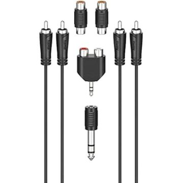 Câble audio RCA - HAMA - 2,5 m - 2 fiches RCA mâles - Adaptateurs inclus - Qualité audio supérieure