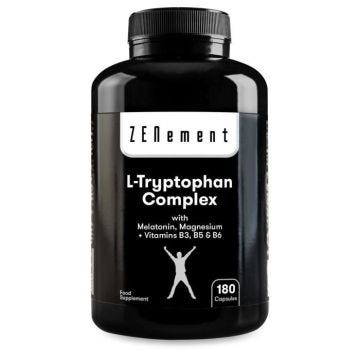 L-Tryptophane Complex avec Mélatonine et Magnésium, 180 Gélules | Pour réguler l'humeur et combatre les effets du stress