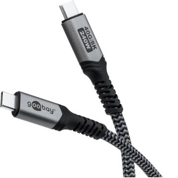Câble USB - GOOBAY - Câble de charge rapide USB-C 240W - 40 Gbit - Compatible HDR10 - Flexible et doux