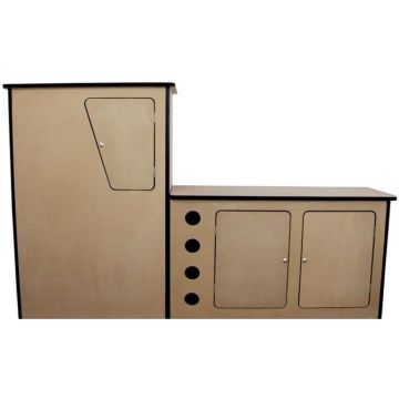 Cuisine Contreplaqué MDF 18 mm - Campervan Camping-Car T4 T5 - Casier à vin intégré - Marron