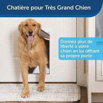 PetSafe - Chatière Staywell Résistante en Aluminium pour gros Chien , avec Système de Verrouillage, Robuste, Isolante - taille XL