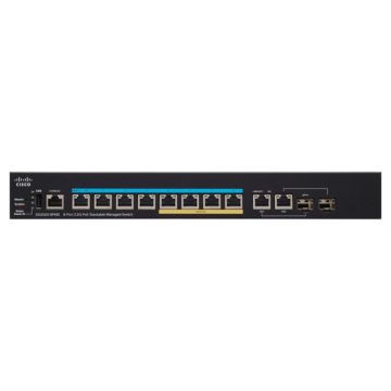 Commutateur Géré - Cisco - SG350X-8PMD - 8 x 10/100/1000/2.5G (PoE+) - 2 x 10 Gigabit Ethernet - Rackable