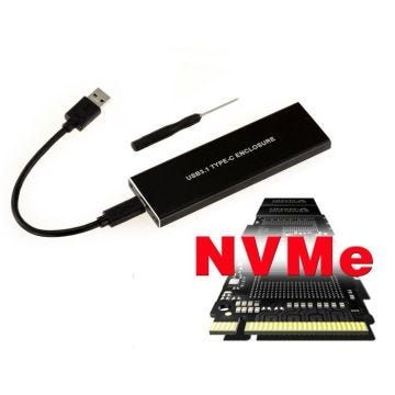 Boîtier externe (vide) USB 3.0 pour SSD M.2 NVMe (PCIe Gen3)