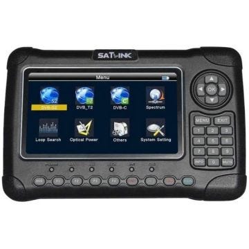 Mesureur de champ DVB-S2/DVB-T2 H265/DVB-C - SATLINK WS 6980 HD COMBO - SPECTRE CONSTELLATION OPTIQUE, NOTICE ET MENU EN FRANCAIS