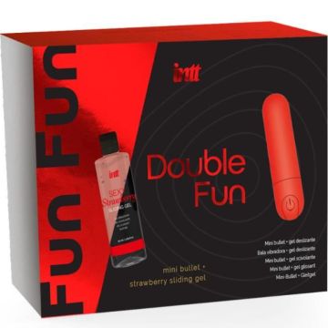 INTT RELEASES - KIT DOUBLE FUN AVEC BULLET VIBRANT ET GEL DE MASSAGE À LA FRAISE -