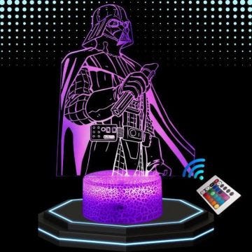 Lampe De Chevet 3D LED Star Wars Dark vador, Veilleuse Changement de Couleurs , Lampe Tactile Bureau et Chambre Enfant